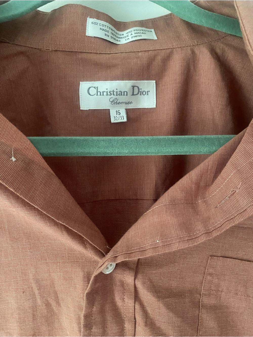 Dior Men's Rust-Red Long-Sleeve Button-Up Shirt - Picture 2 of 5